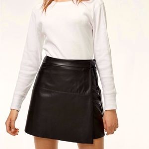 ARITZIA Wilfred Free Faux Leather Wrap Skirt